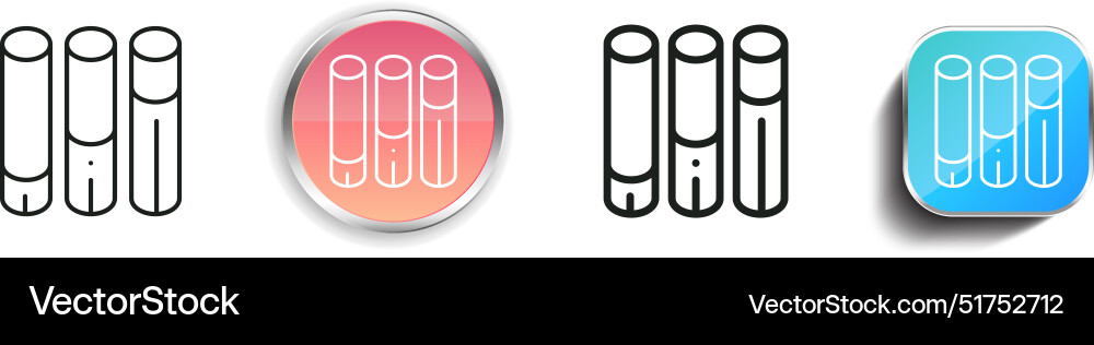 Bar chart icon thin linear regular and button vector image
