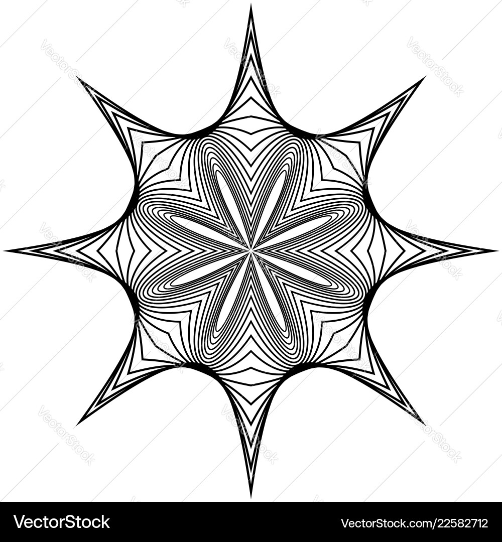 Black and white circular element concentric Black and white circular element concentric vector image