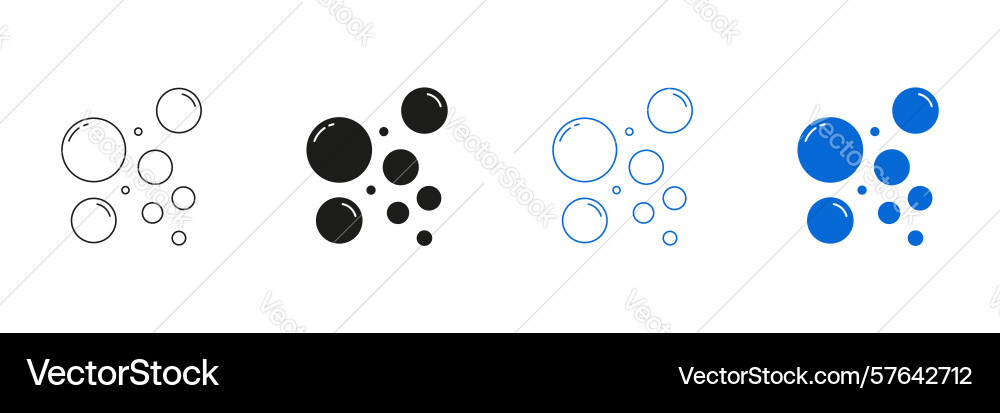 Bubble and circle line solid icon set round vector image