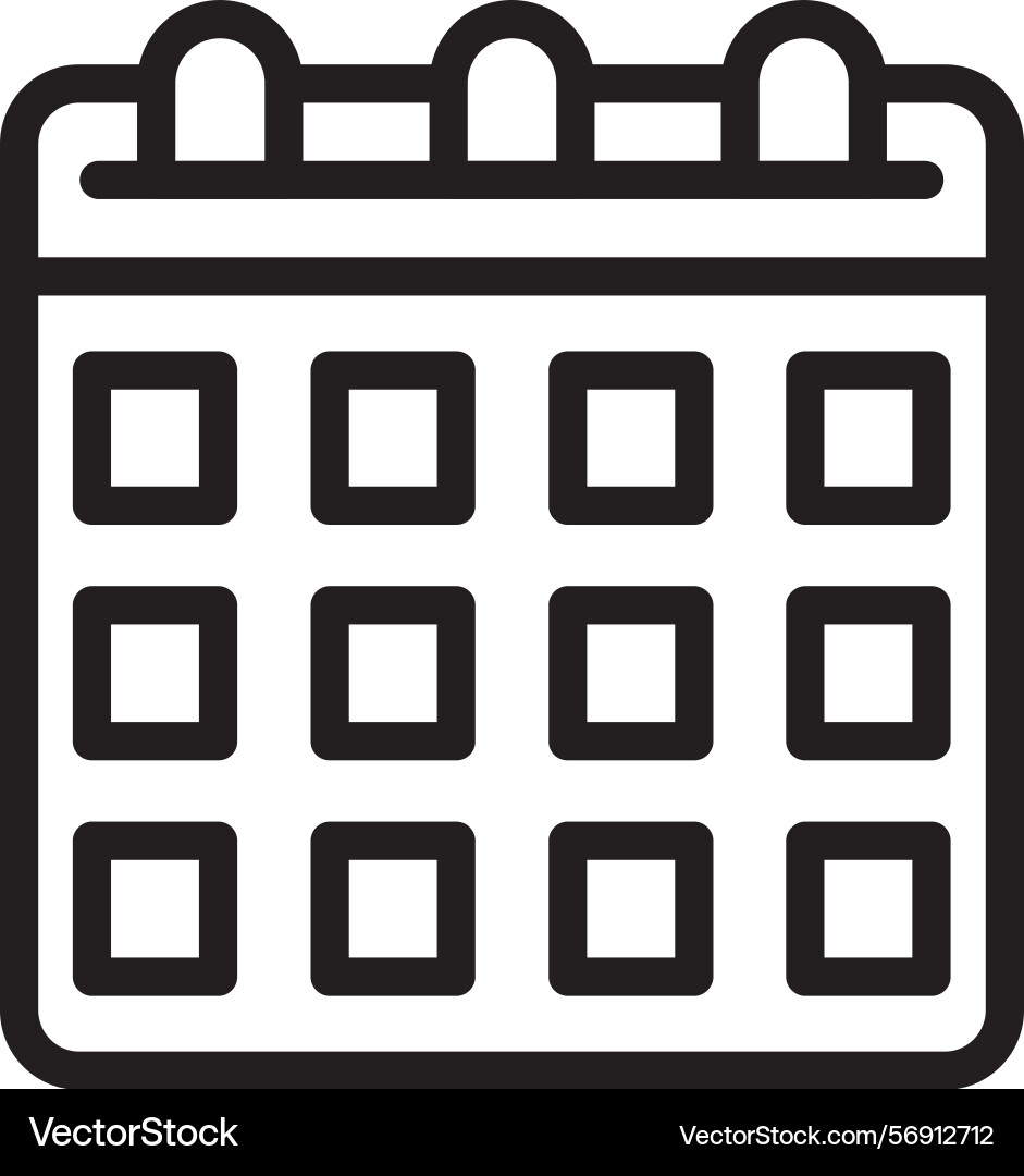 Calendar linear style icon design vector image