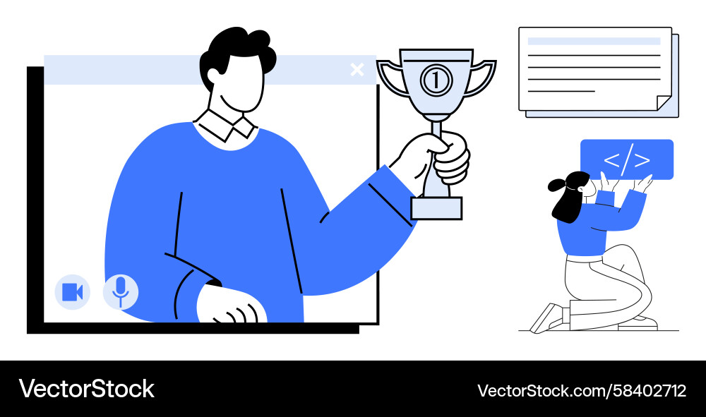 Coding Success & Recognition Vector Image
