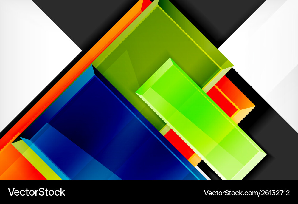 Colorful square and rectangle blocks background Vector Image