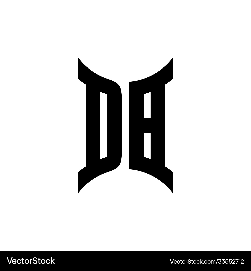 Db monogram logo with curved side vector image