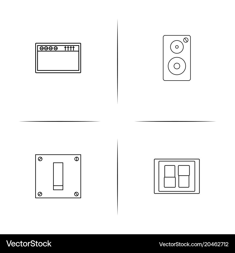 Electrical simple linear icon set outline icons Vector Image