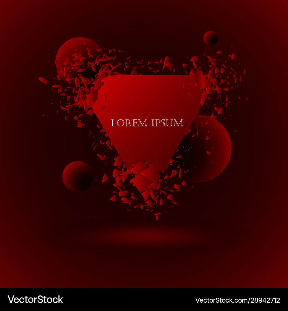 Explosion red triangle and circles Explosion red triangle and circles vector image