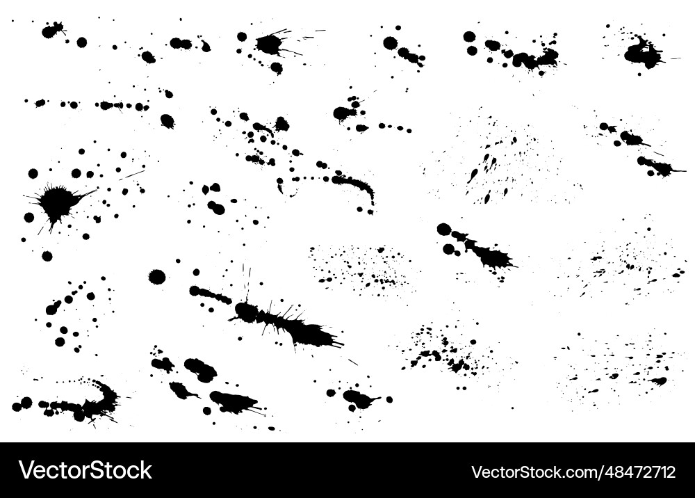 Grunge elements of paint ink splatter set Grunge elements of paint ink splatter set vector image