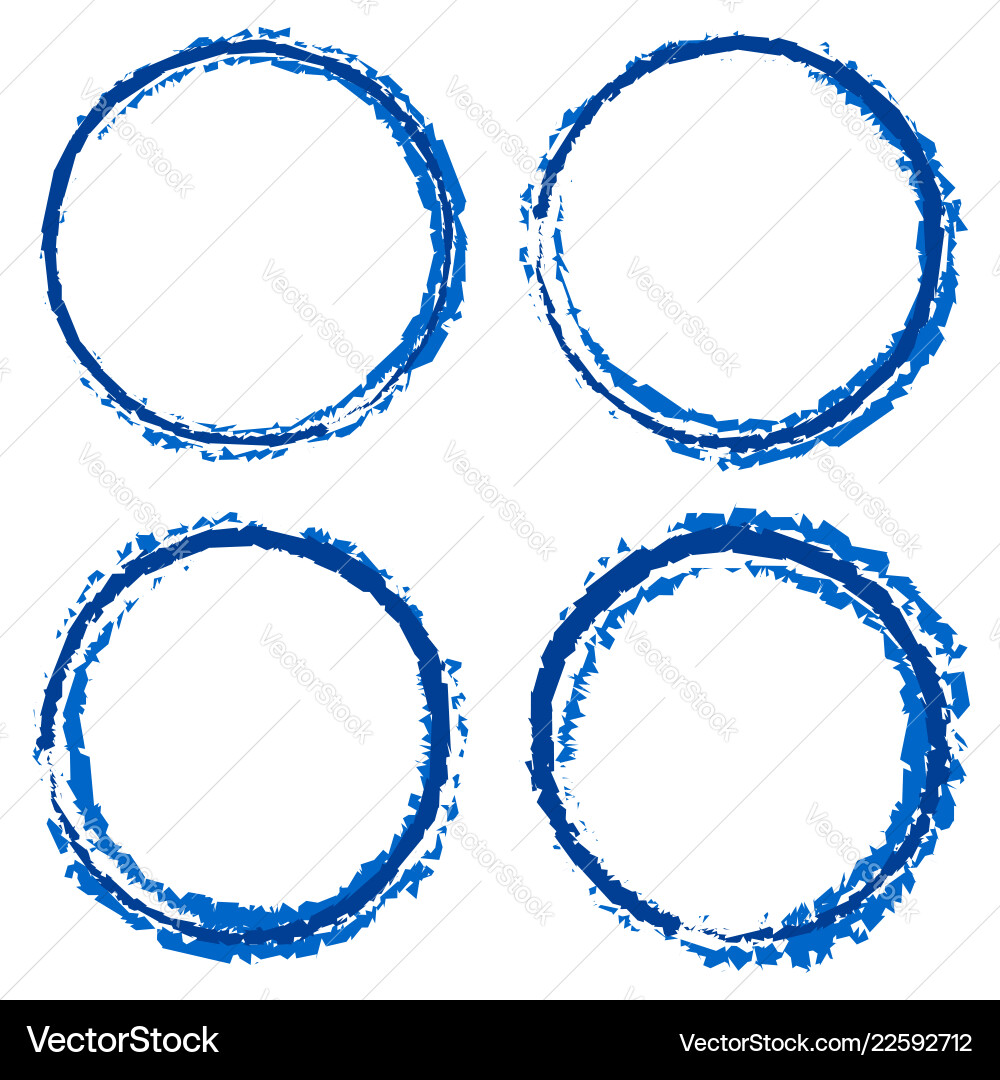 Grungy textured circles with 4 line width stained Grungy textured circles with 4 line width stained vector image