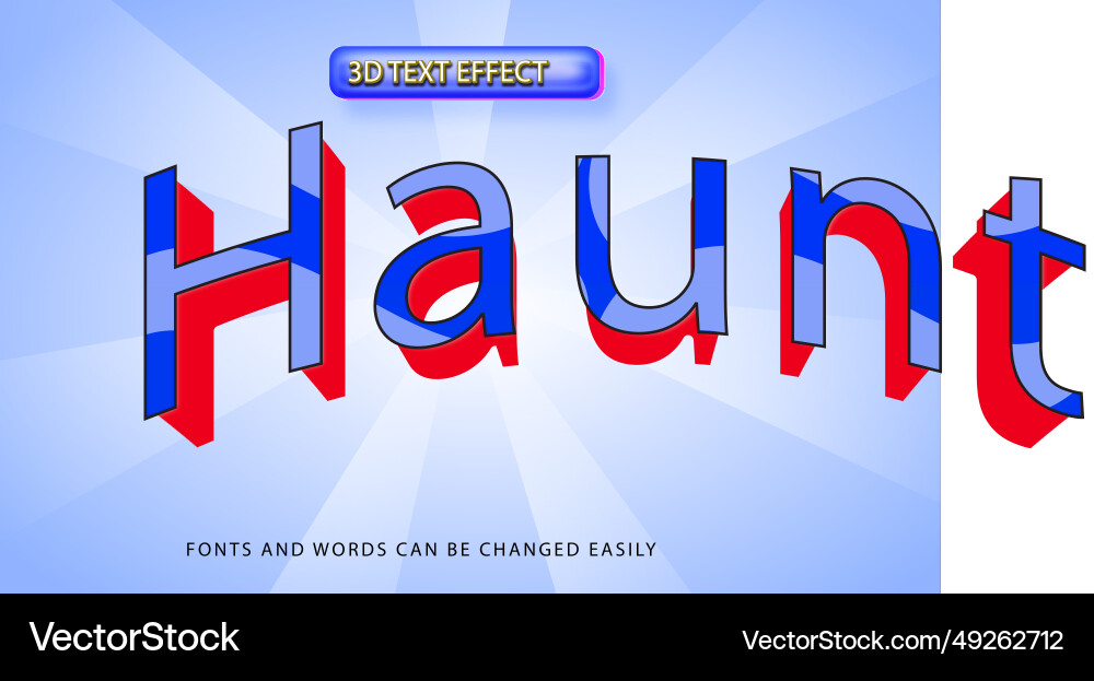 Haunt 3d editable text effect style Haunt 3d editable text effect style Vector Image