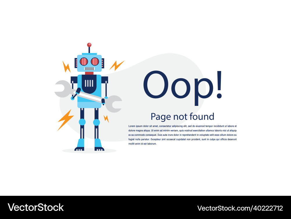 Internet network warning 404 error page or file Vector Image
