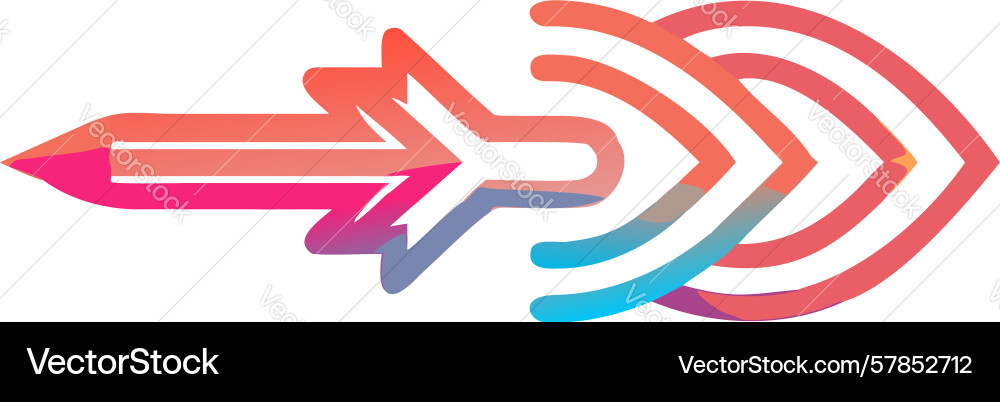 Layered arrow multi-directional progress Vector Image