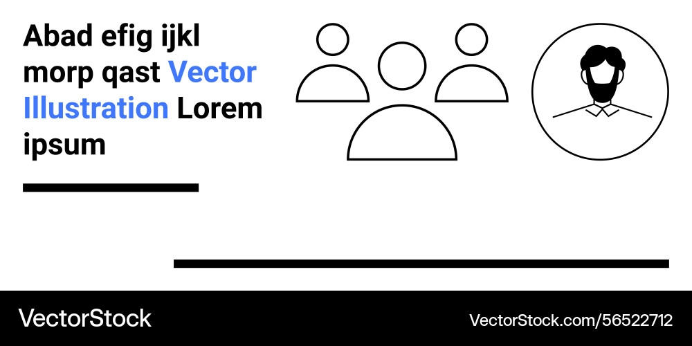 Minimalist graphic with user avatar group icons Vector Image