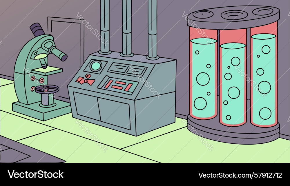 Modern science laboratory with various lab vector image