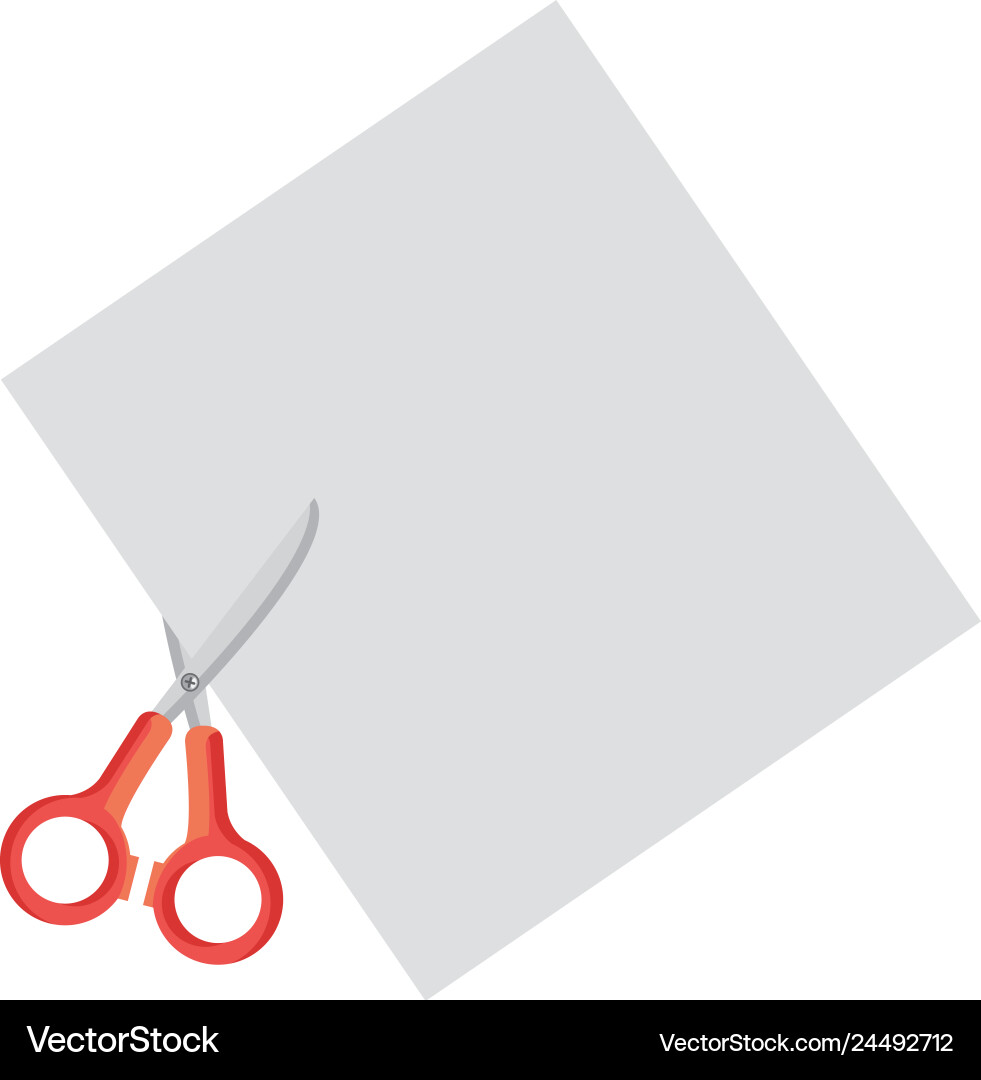 Notebook paper sheet with scissors Notebook paper sheet with scissors vector image