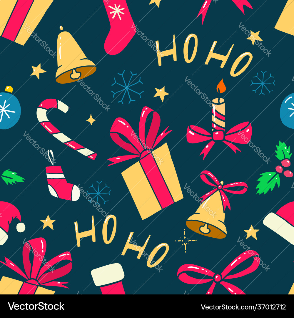 Seamless pattern with christmas design elements Seamless pattern with christmas design elements Vector Image