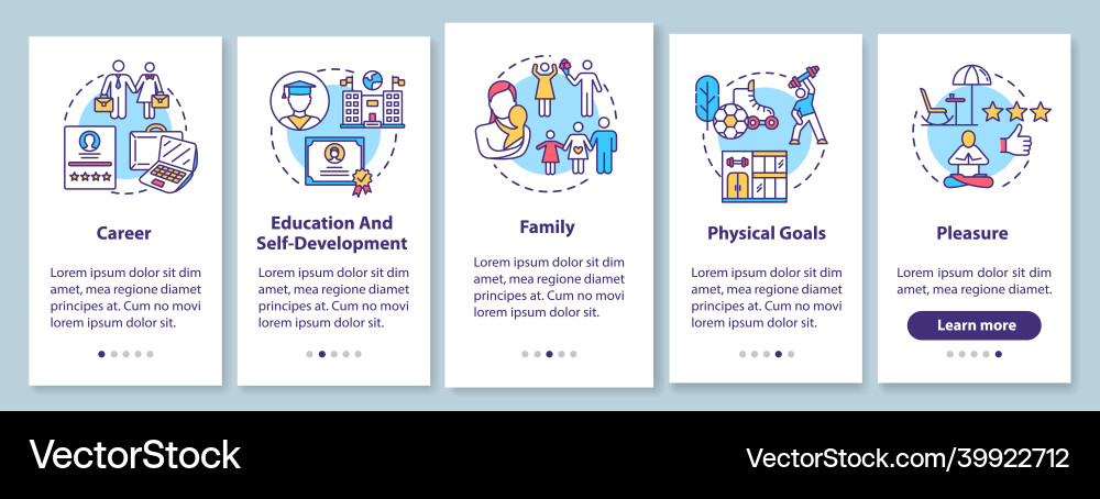 Self-realization onboarding mobile app page Self-realization onboarding mobile app page vector image