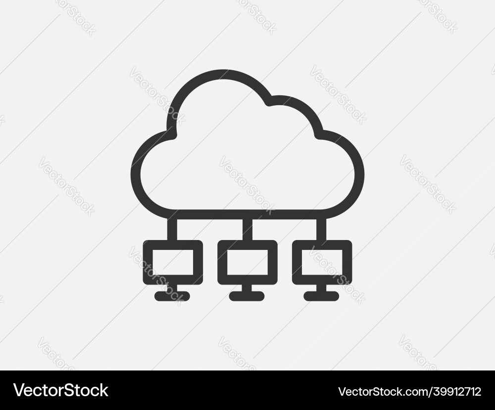Technology icon cloud computing connection big Technology icon cloud computing connection big Vector Image