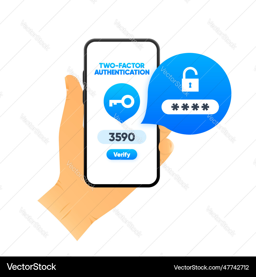 Two-Factor Authentication Concept vector image