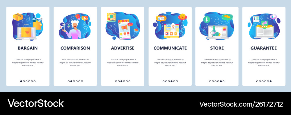 Website and mobile app onboarding screens Website and mobile app onboarding screens vector image