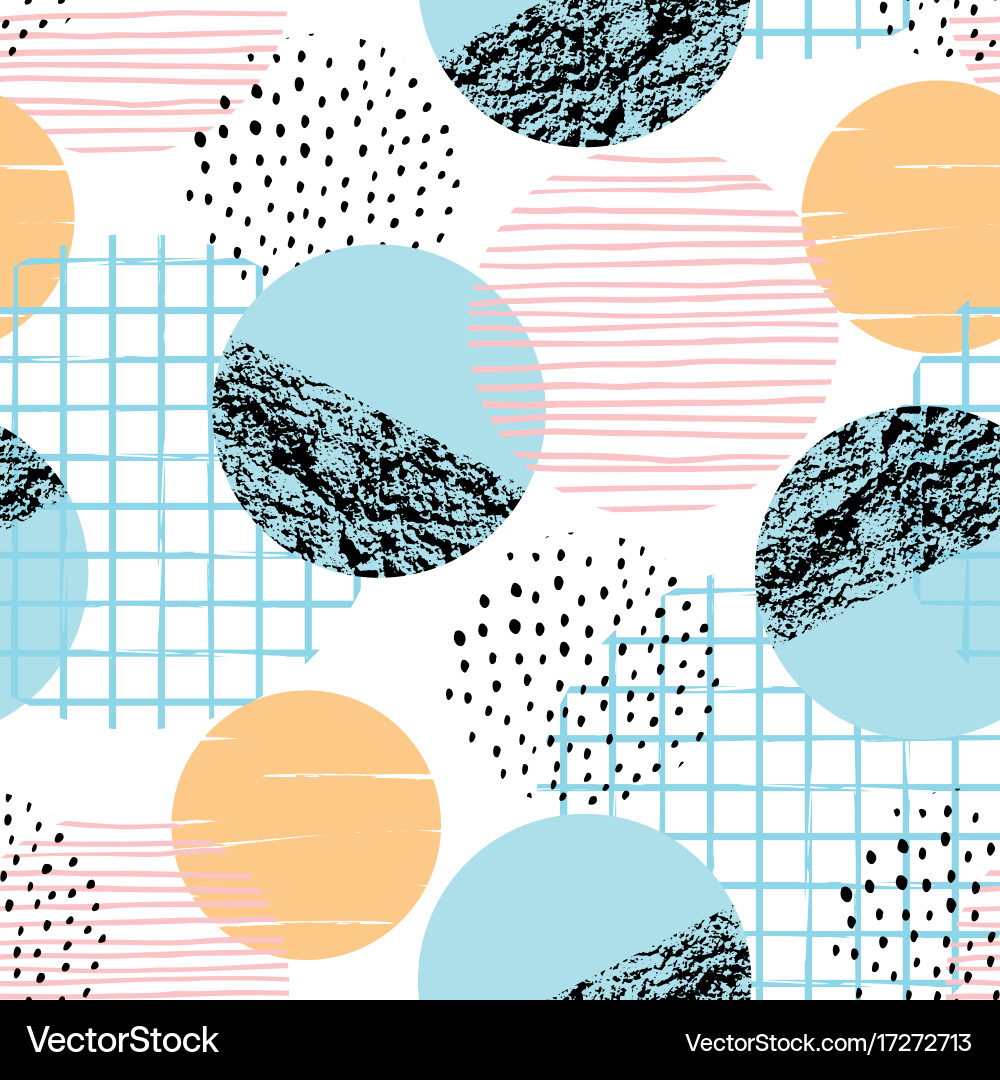 Abstract geometric seamless pattern with circles vector image