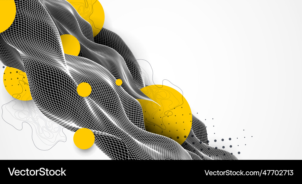 Abstract waves is made in a wireframe style Abstract waves is made in a wireframe style Vector Image