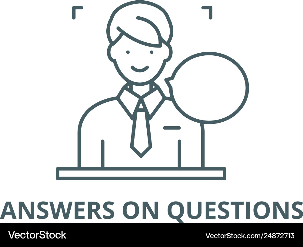 Answers on questions line icon Vector Image