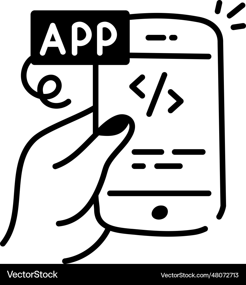 App coding vector image
