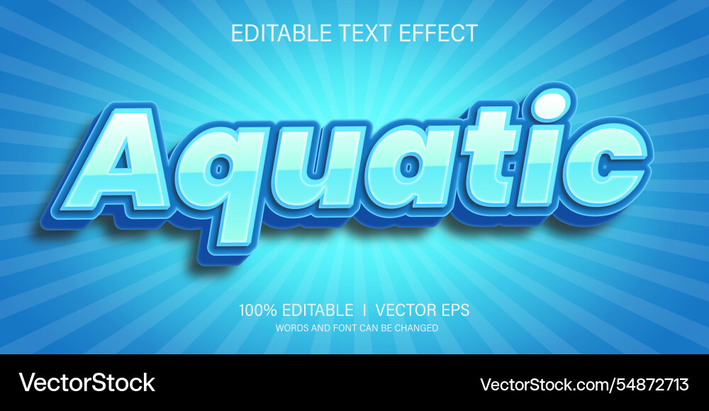 Aquatic text effect with modern style design Aquatic text effect with modern style design vector image