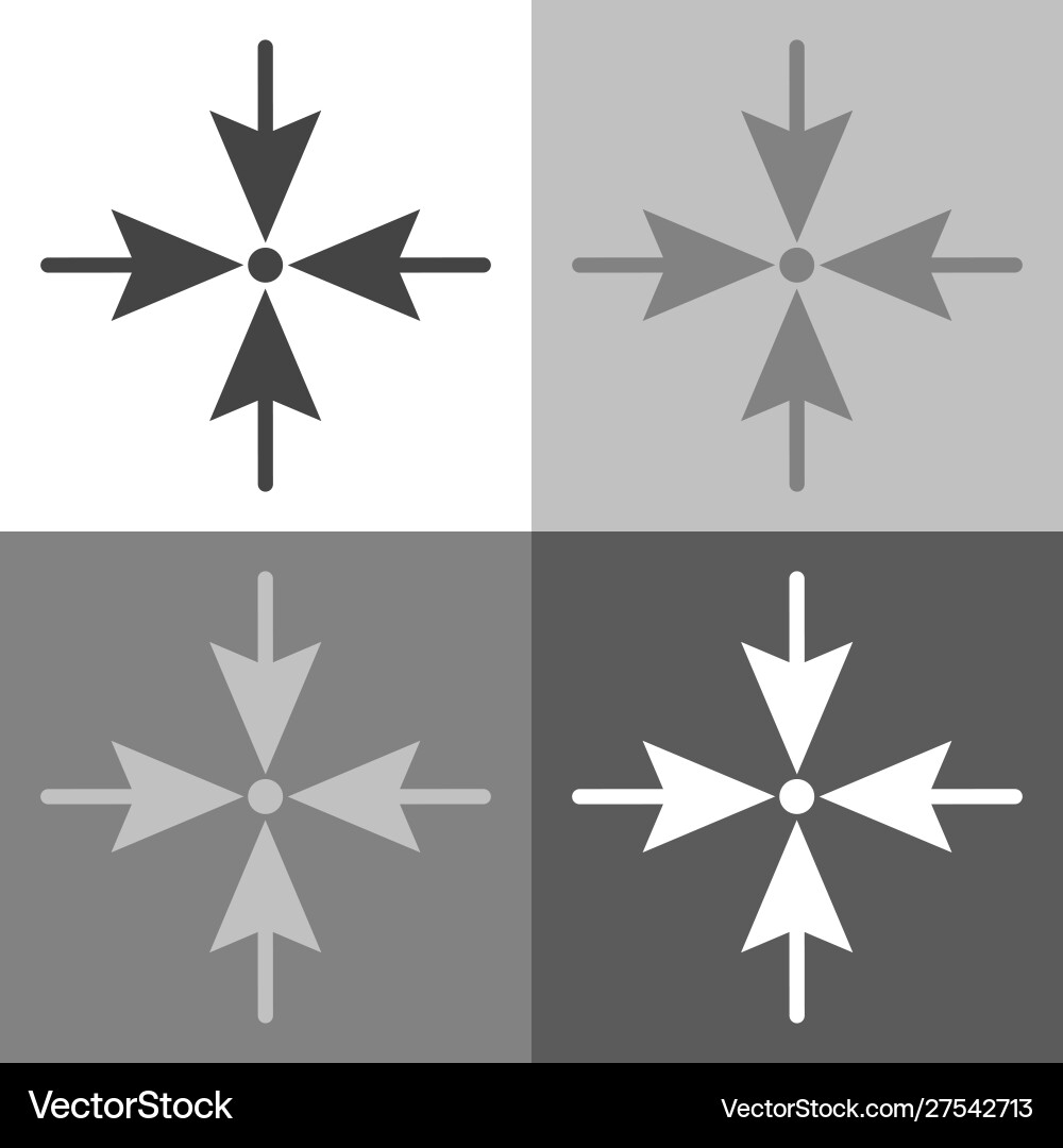 Arrows pointing direction to one point Vector Image