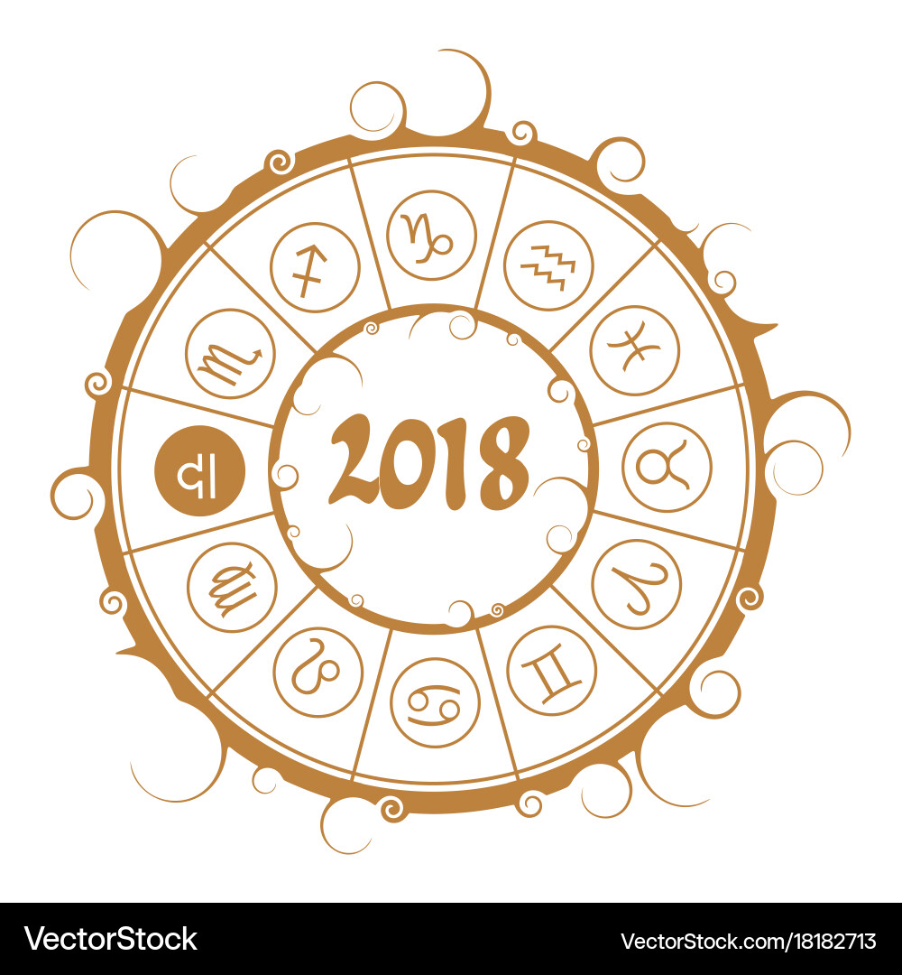 Astrology symbols in circle scales sign Vector Image