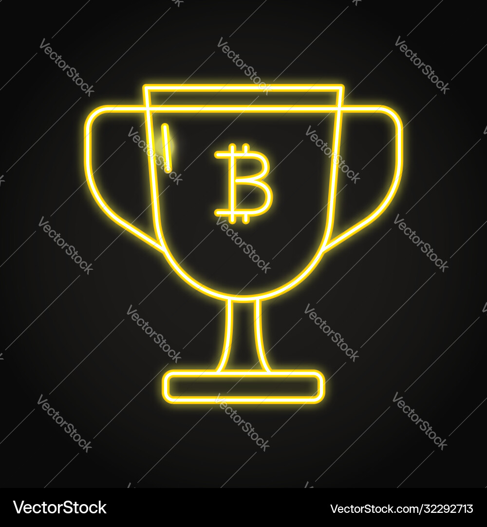 Bitcoin block reward icon in neon style Bitcoin block reward icon in neon style vector image