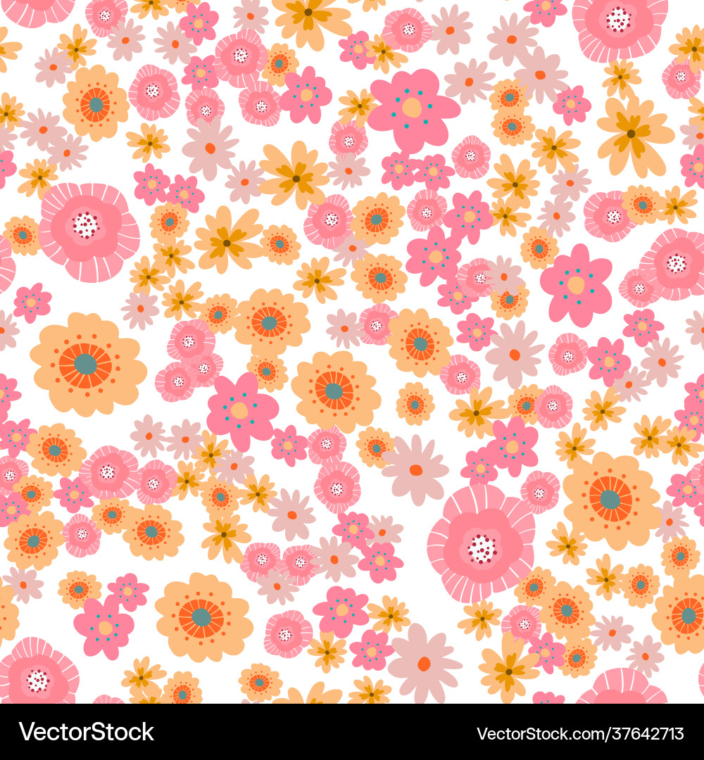 Blumenmuster im Doodle-Stil mit Blumen Blumenmuster im Doodle-Stil mit Blumen vektorbild