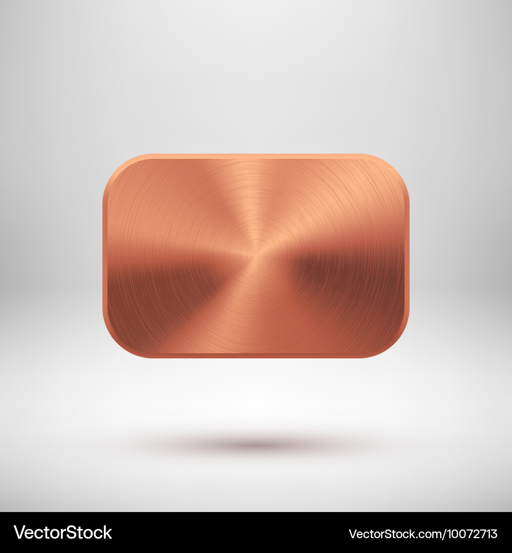 Bronze abstract square button template vector image