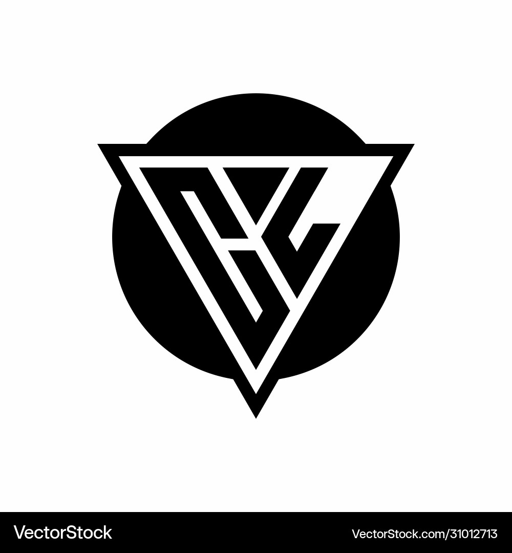 Cl logo with negative space triangle and circle vector image