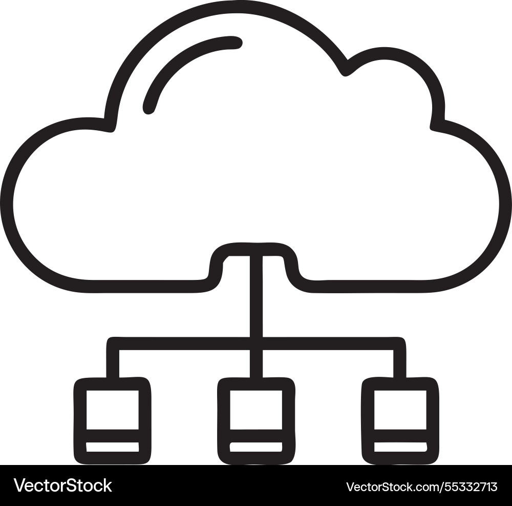 Cloud computing icon on low polygonal style Vector Image