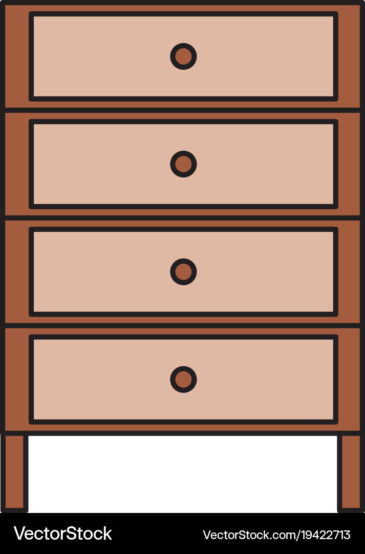 Colorful cabinet archive file document with drawer vector image