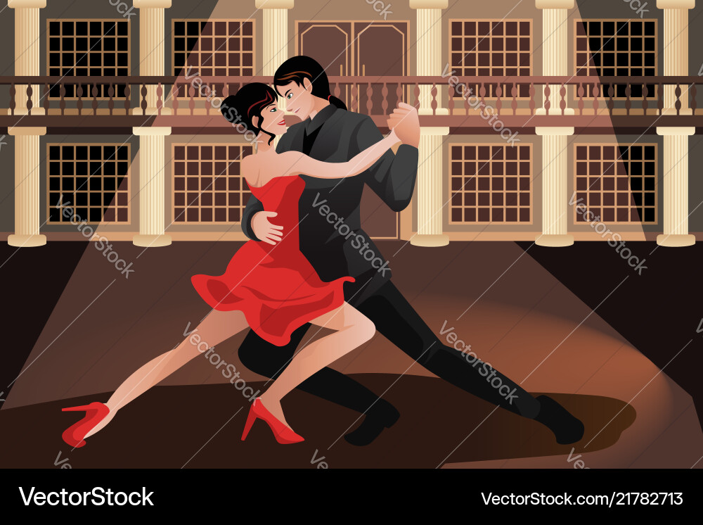 Couple dancing tango Royalty Free Vector Image
