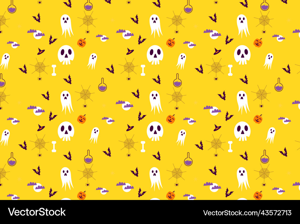 Endless halloween pattern design with different Endless halloween pattern design with different vector image