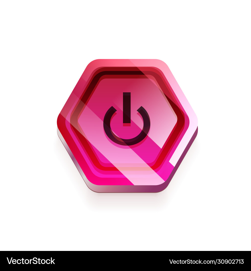 Glossy power web button icon Glossy power web button icon vector image