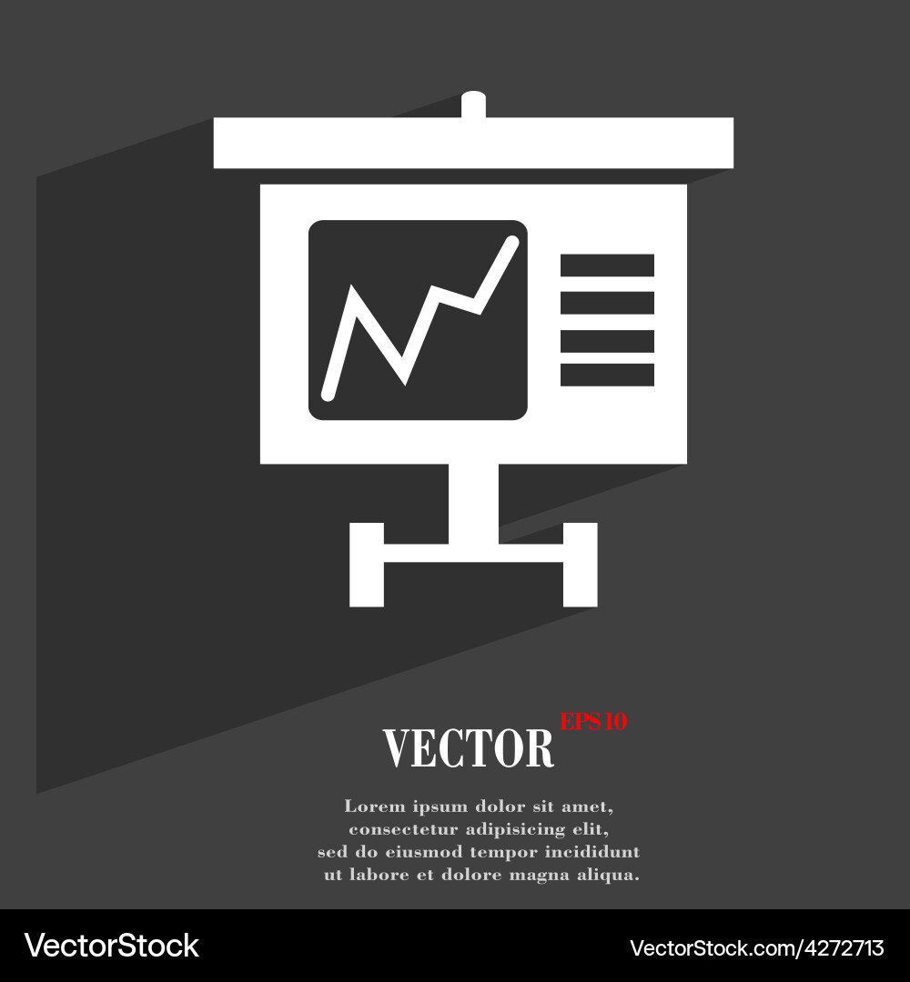 Graph icon symbol flat modern web design with long Vector Image