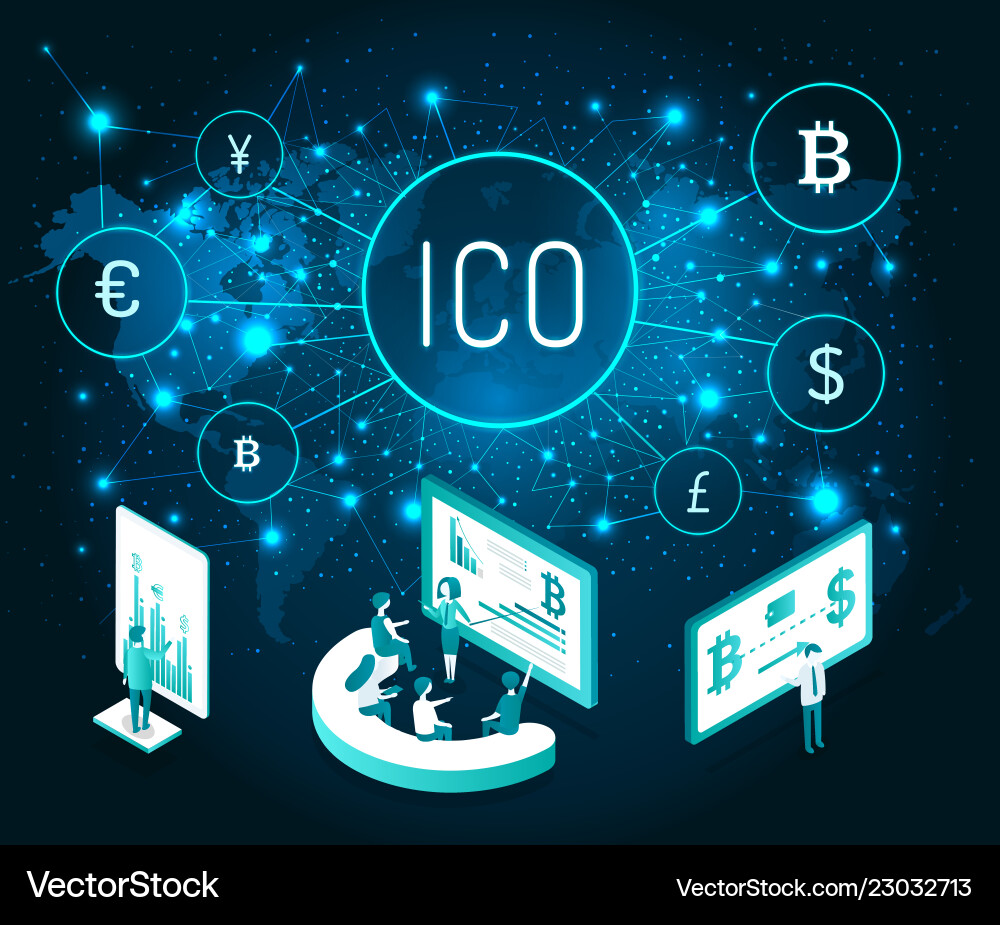 Ico cryptocurrency digital presentation set – Royalty-Free Vector |  VectorStock