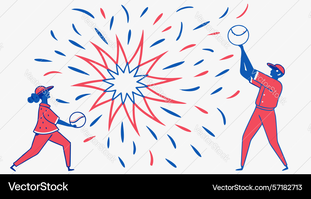 Joyful figures with exploding starburst design Vector Image