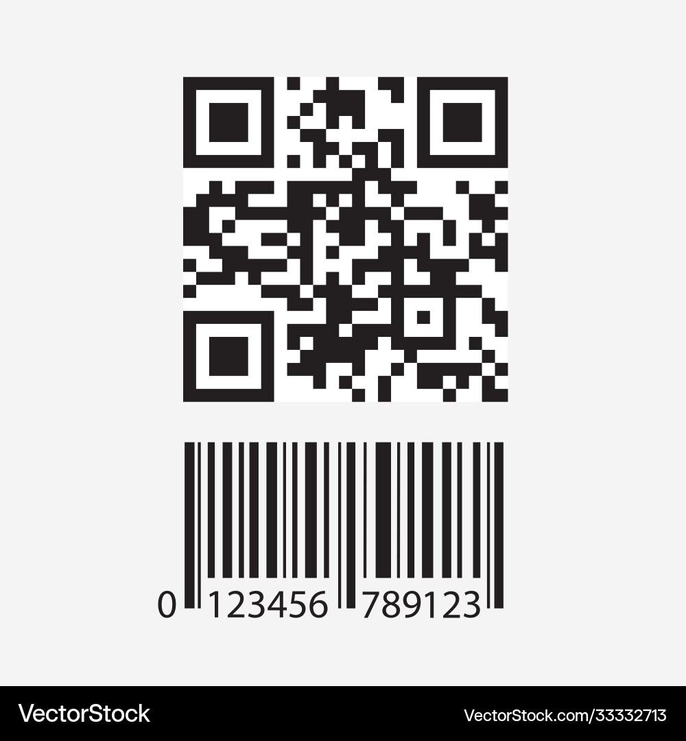 Qr code and barcode icon Vector Image