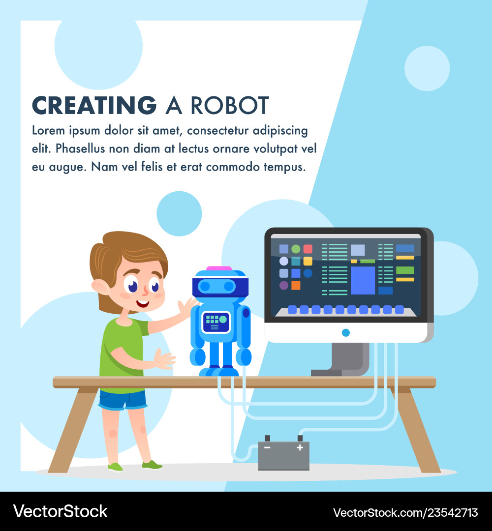Robotics & Coding Workshop for Kids vector image