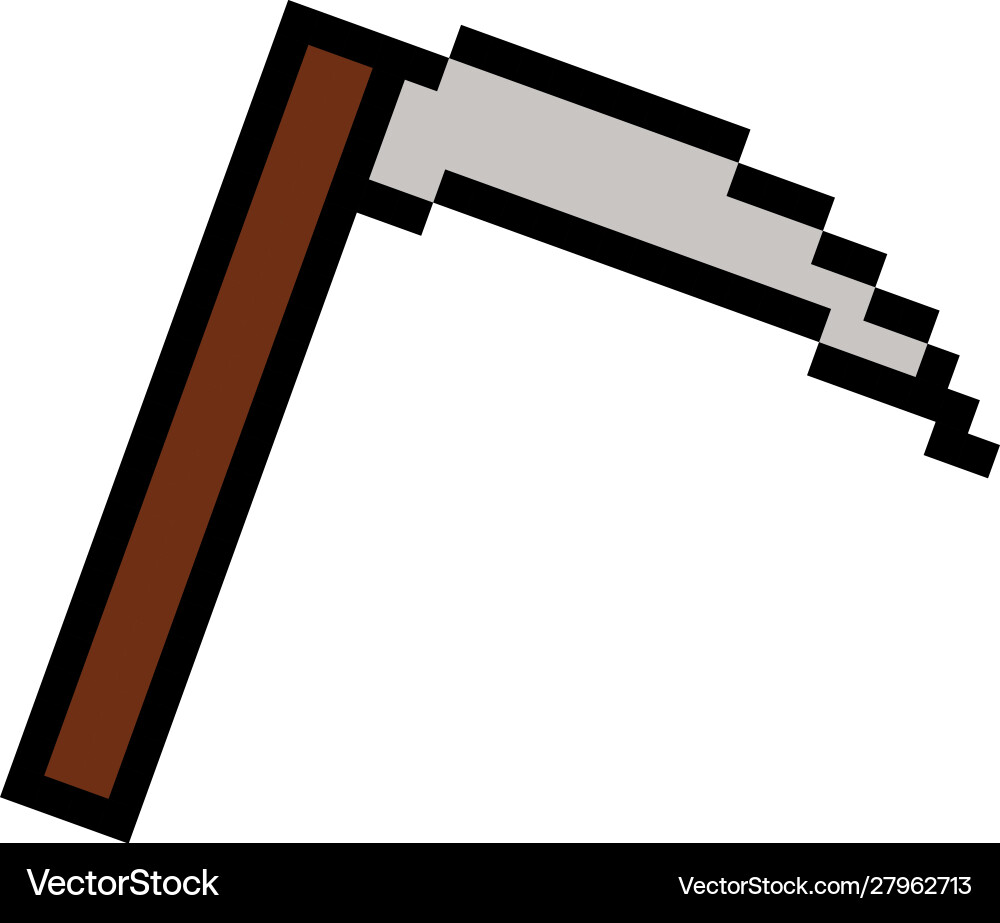 Scythe 8 bits pixelated style icon vector image