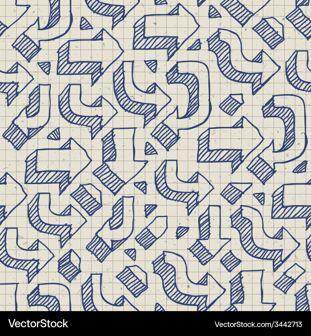 Seamless Arrows Pattern on Paper Vector Image