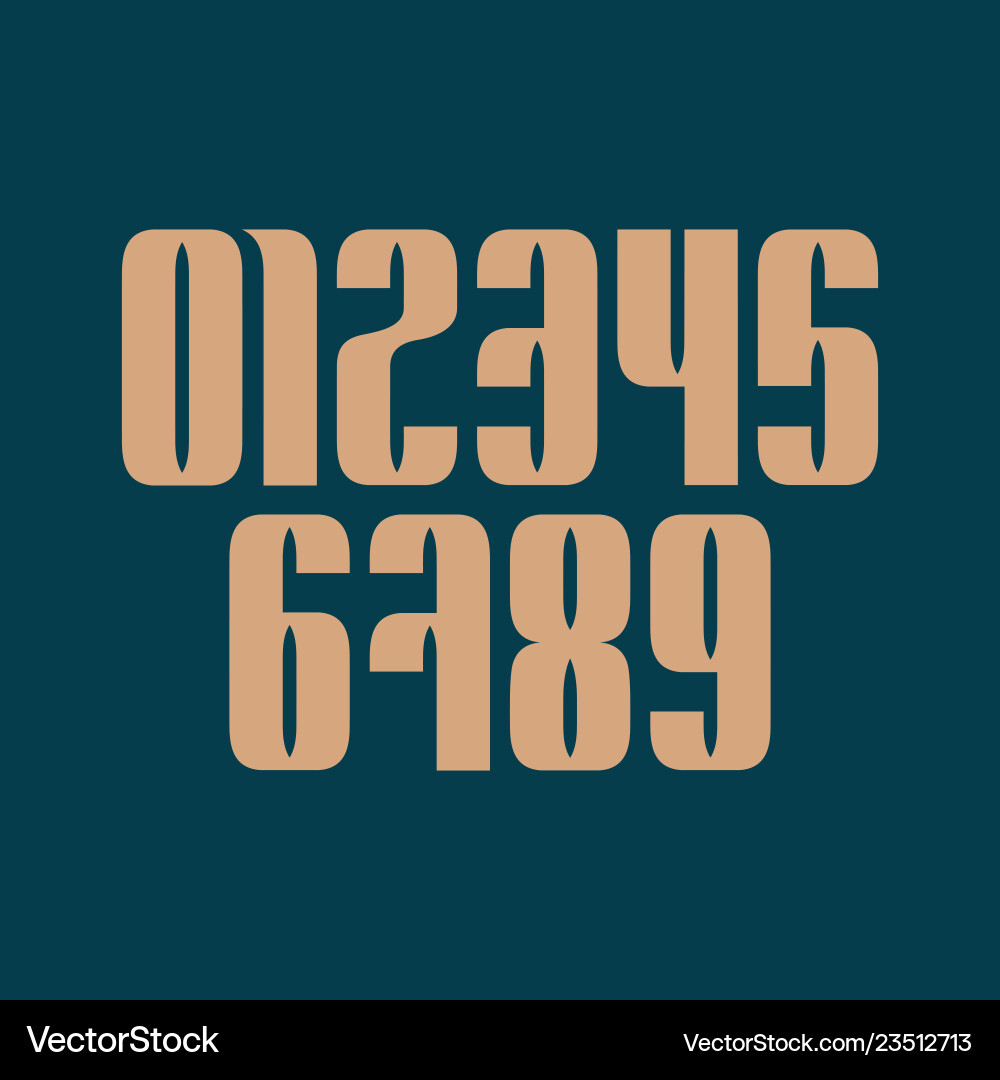 Set of ten numbers form zero to nine number vector image
