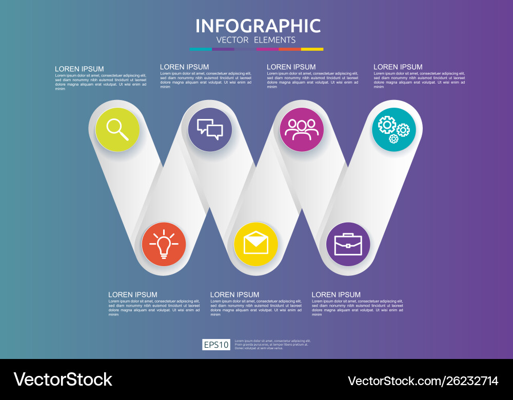 6 steps connection infographic element design 6 steps connection infographic element design vector image