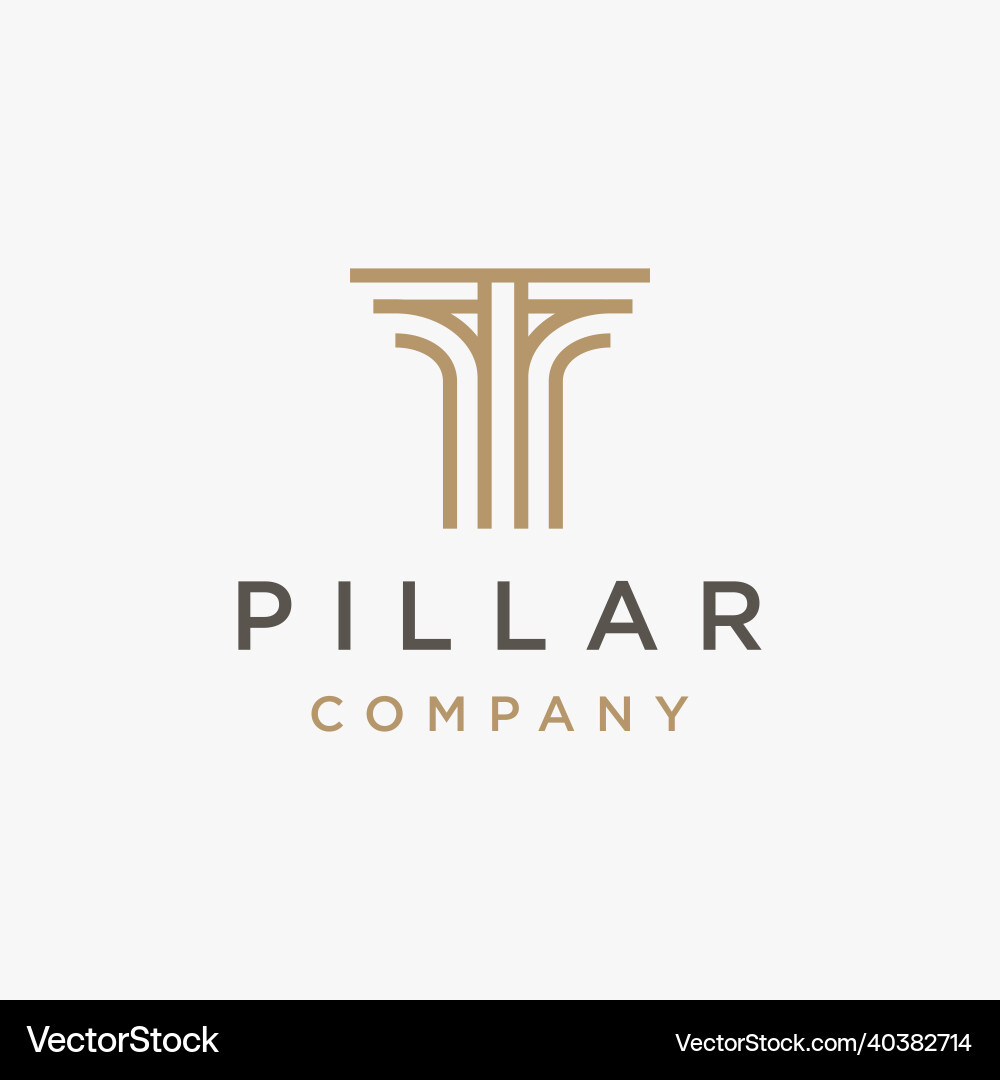 Abstract minimalist corporate pillar logo icon Abstract minimalist corporate pillar logo icon vector image