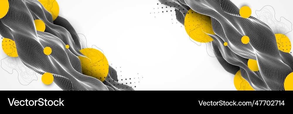 Abstract waves is made in a wireframe style Abstract waves is made in a wireframe style Vector Image