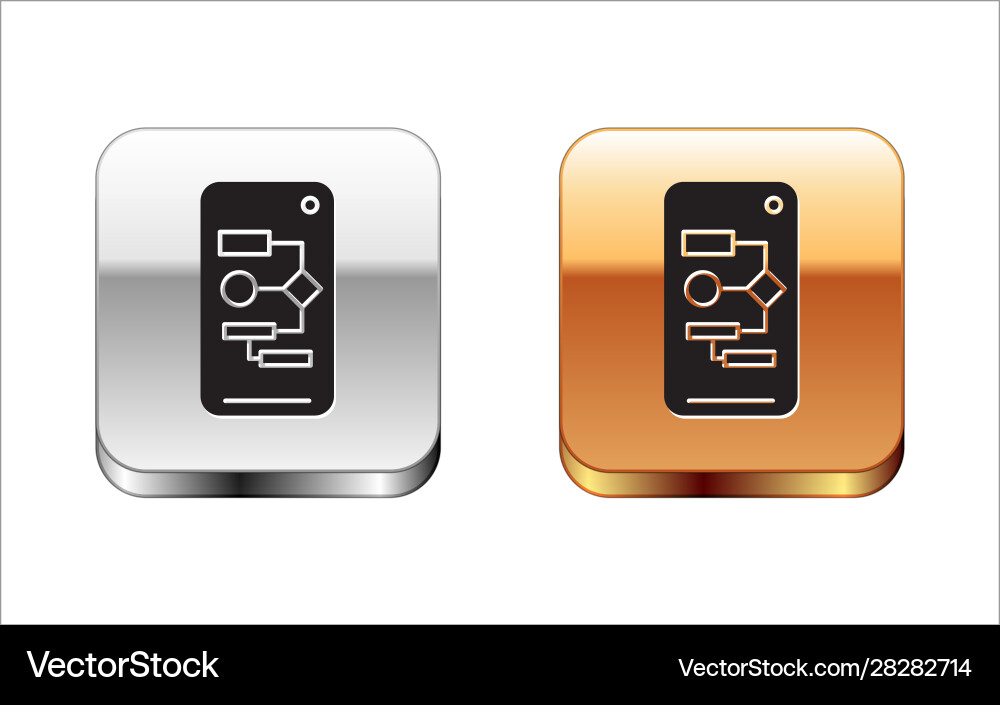 Black algorithm icon isolated on white background Black algorithm icon isolated on white background vector image